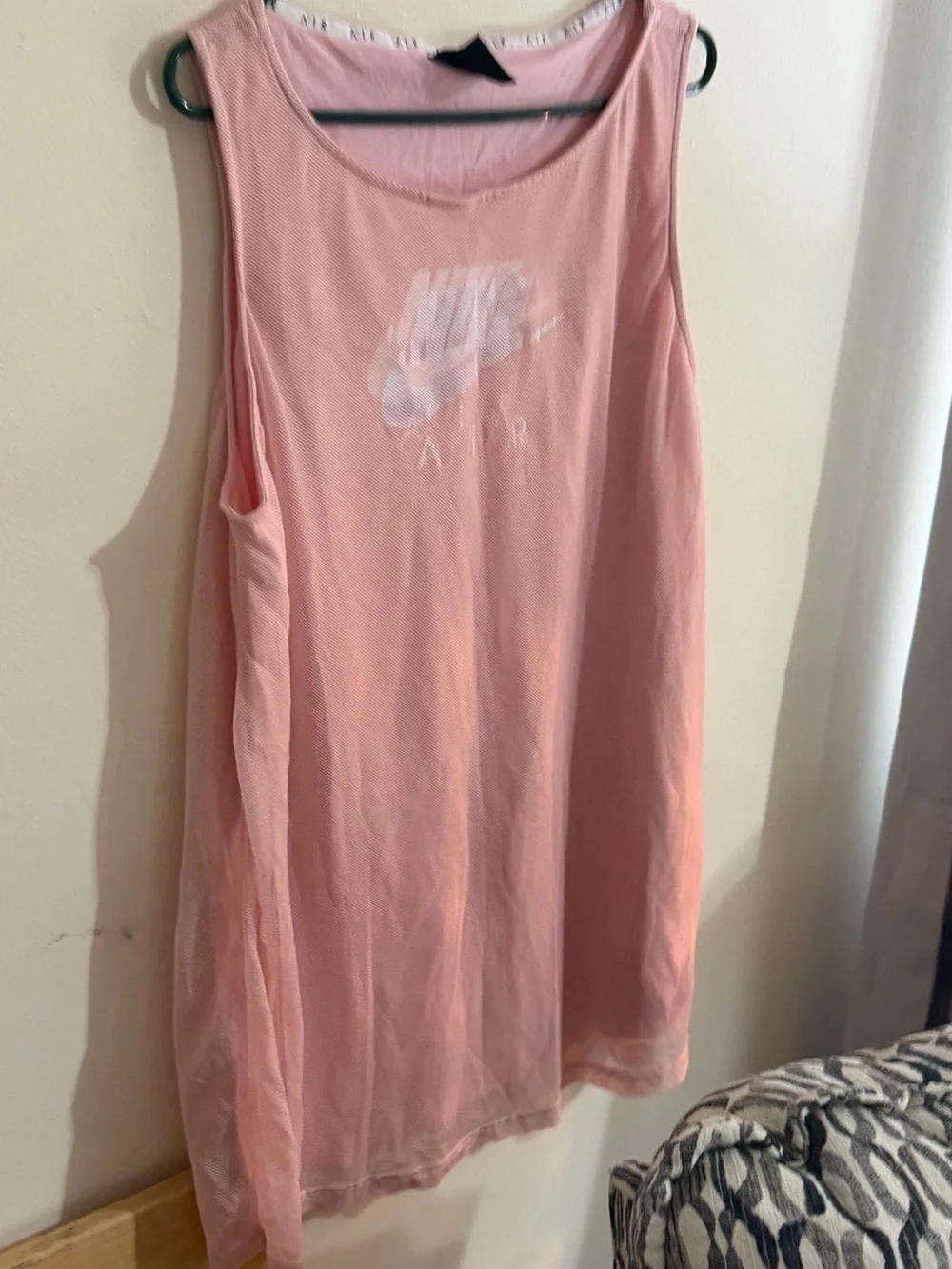 Nike Size 2x Pink Mesh Tank Dress with White AIR Trim
